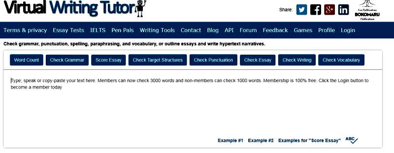 Сервис Virtual Writing Tutor